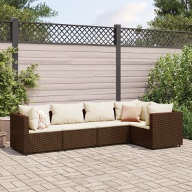 Garden furniture set, 5 pieces, with brown synthetic rattan cushions. by , Garden sets - Ref: Foro24-3308089, Price: 381,73 €...