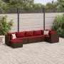 Garden furniture set, 7 pieces, with brown synthetic rattan cushions. by , Garden sets - Ref: Foro24-3308229, Price: 527,40 €...