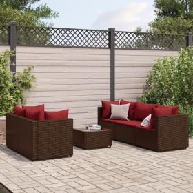 Garden furniture set, 6 pieces, with brown synthetic rattan cushions. by , Garden sets - Ref: Foro24-3308021, Price: 398,94 €...