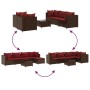 Garden furniture set, 6 pieces, with brown synthetic rattan cushions. by , Garden sets - Ref: Foro24-3308021, Price: 398,94 €...