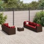 Set aus 8-teiligen Gartensofas und Kissen aus braunem Kunst-Rattan. von , Gartensets - Ref: Foro24-3308037, Preis: 454,13 €, ...