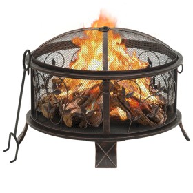 Brasero rústico con atizador acero XXL 67,5 cm de vidaXL, Chimeneas - Ref: Foro24-311891, Precio: 133,64 €, Descuento: %