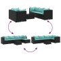 Garden furniture set, 6 pieces, with black synthetic rattan cushions. by , Garden sets - Ref: Foro24-3308132, Price: 408,99 €...