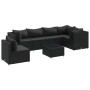 Set de muebles de jardín y cojines 7 pzas ratán sintético negro de , Conjuntos de jardín - Ref: Foro24-3308179, Precio: 575,9...