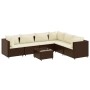 Set muebles de jardín 7 piezas y cojines ratán sintético marrón de , Conjuntos de jardín - Ref: Foro24-3308145, Precio: 569,4...