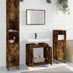 Badezimmermöbel-Set, 2-teilig, aus geräucherter Eichen-Sperrholz. von , Badezimmermöbel - Ref: Foro24-835697, Preis: 78,92 €,...