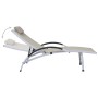 Cream textilene aluminum sun lounger by vidaXL, Loungers - Ref: Foro24-310502, Price: 132,65 €, Discount: %