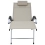 Cream textilene aluminum sun lounger by vidaXL, Loungers - Ref: Foro24-310502, Price: 132,65 €, Discount: %