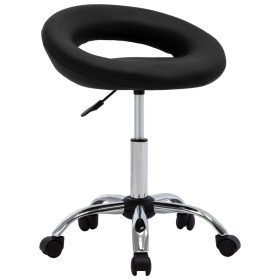 Silla de trabajo con ruedas cuero sintético negro de vidaXL, Sillas de oficina - Ref: Foro24-323664, Precio: 78,29 €, Descuen...