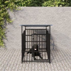 Outdoor dog kennel with steel roof 1.88 m² by , Dog kennels and fences - Ref: Foro24-3124588, Price: 255,31 €, Discount: %