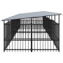 Outdoor dog kennel with steel roof 15.02 m² by , Dog kennels and fences - Ref: Foro24-3124670, Price: 1,00 €, Discount: %