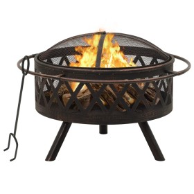 Brasero rústico con atizador acero XXL 76 cm de vidaXL, Chimeneas - Ref: Foro24-311885, Precio: 132,99 €, Descuento: %