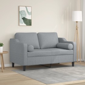 2-seater sofa with light gray fabric cushions, 120 cm by , Sofas - Ref: Foro24-3200837, Price: 257,91 €, Discount: %