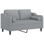 Zweiplätziges Sofa mit Kissen, helles graues Gewebe, 120 cm. von , Sofas - Ref: Foro24-3200837, Preis: 257,91 €, Rabatt: %