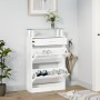 Shoe cabinet made of white glossy plywood, measuring 63x24x104 cm. by , Shoe racks and shoe organizers - Ref: Foro24-342566, ...