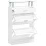 Shoe cabinet made of white glossy plywood, measuring 63x24x104 cm. by , Shoe racks and shoe organizers - Ref: Foro24-342566, ...