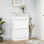 Shoe cabinet made of white glossy plywood, measuring 63x24x104 cm. by , Shoe racks and shoe organizers - Ref: Foro24-342566, ...