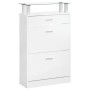 Shoe cabinet made of white glossy plywood, measuring 63x24x104 cm. by , Shoe racks and shoe organizers - Ref: Foro24-342566, ...