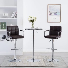 Kitchen stools 2 units brown synthetic leather by , Kitchen stools - Ref: Foro24-323626, Price: 146,99 €, Discount: %