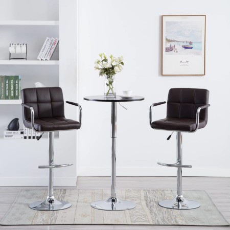 Kitchen stools 2 units brown synthetic leather by , Kitchen stools - Ref: Foro24-323626, Price: 146,51 €, Discount: %