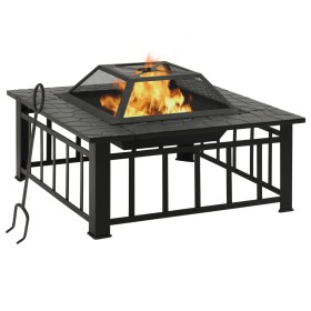 Brasero de jardín con atizador acero XXL 81x81x47 cm de vidaXL, Chimeneas - Ref: Foro24-311888, Precio: 160,78 €, Descuento: %