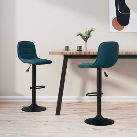 Kitchen stools 2 units blue velvet by , Kitchen stools - Ref: Foro24-333995, Price: 121,99 €, Discount: %