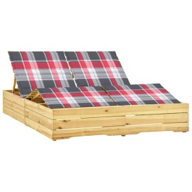 Double sun lounger and pine wood cushions treated with preservative. by , Loungers - Ref: Foro24-3065997, Price: 297,15 €, Di...