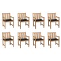 Garden chairs 8 units solid teak wood black cushions by , Garden chairs - Ref: Foro24-3073065, Price: 1,00 €, Discount: %