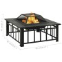 Brasero de jardín con atizador acero XXL 81x81x47 cm de vidaXL, Chimeneas - Ref: Foro24-311888, Precio: 161,24 €, Descuento: %