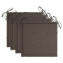 Sillas de jardín 4 uds madera de teca con cojines gris taupe de , Sillas de jardín - Ref: Foro24-3073012, Precio: 556,15 €, D...