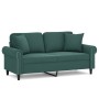 Zweiplätziges Sofa mit dunkelgrünen Samtkissen, 140 cm. von , Sofas - Ref: Foro24-3200947, Preis: 252,99 €, Rabatt: %