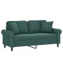 Zweiplätziges Sofa mit dunkelgrünen Samtkissen, 140 cm. von , Sofas - Ref: Foro24-3200947, Preis: 252,99 €, Rabatt: %