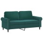 Zweiplätziges Sofa mit dunkelgrünen Samtkissen, 140 cm. von , Sofas - Ref: Foro24-3200947, Preis: 252,99 €, Rabatt: %