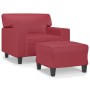 Armchair with footstool in synthetic red wine leather 60 cm by , Sofas - Ref: Foro24-3201162, Price: 244,40 €, Discount: %