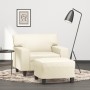 Armchair with footstool in cream synthetic leather, 60 cm. by , Sofas - Ref: Foro24-3201160, Price: 243,14 €, Discount: %