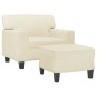 Armchair with footstool in cream synthetic leather, 60 cm. by , Sofas - Ref: Foro24-3201160, Price: 243,14 €, Discount: %