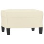 Sillón con taburete cuero sintético color crema 60 cm de , Sofás - Ref: Foro24-3201160, Precio: 231,99 €, Descuento: %