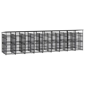 Outdoor dog kennel with a steel roof, 16.59 m² by , Dog kennels and fences - Ref: Foro24-3097954, Price: 3,00 €, Discount: %