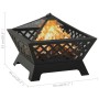 Large 64 cm steel brazier with poker by vidaXL, Chimneys - Ref: Foro24-311894, Price: 139,43 €, Discount: %