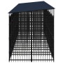 Outdoor dog kennel with a steel roof, 16.59 m² by , Dog kennels and fences - Ref: Foro24-3097954, Price: 3,00 €, Discount: %