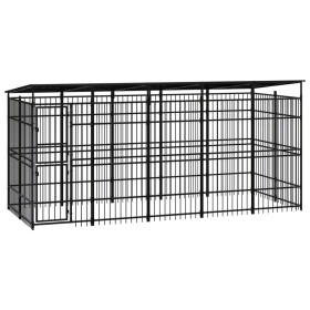 Outdoor dog kennel with a steel roof 9.22 m² by , Dog kennels and fences - Ref: Foro24-3097968, Price: 1,00 €, Discount: %