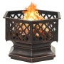 Rustic brazier with XXL steel poker 62x54x56 cm by vidaXL, Chimneys - Ref: Foro24-311887, Price: 98,99 €, Discount: %