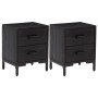 Bedside tables 2 units solid black pine wood 36x30x45 cm by , Nightstands - Ref: Foro24-3120339, Price: 160,81 €, Discount: %