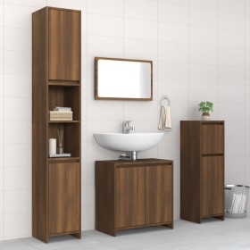 Set de muebles baño 4 pzas madera contrachapada roble marrón de , Muebles de baño - Ref: Foro24-3143930, Precio: 191,99 €, De...