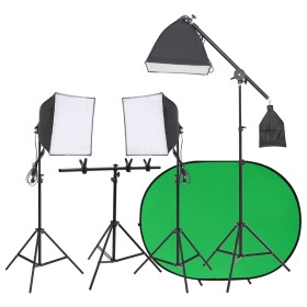 Fotostudio-Set mit Beleuchtung und Hintergrund von , Blitze und Studiobeleuchtung - Ref: Foro24-3143970, Preis: 194,29 €, Rab...