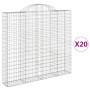 Gabion baskets 20 units, arched shape, iron, 200x30x180/200cm by , Pots and planters - Ref: Foro24-3146209, Price: 2,00 €, Di...