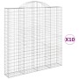 Gabion baskets 10 units, arched shape, iron, 200x30x200/220cm by , Pots and planters - Ref: Foro24-3146223, Price: 1,00 €, Di...