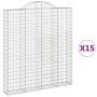 Gabion baskets 15 units, arched shape, iron, 200x30x220/240cm. by , Pots and planters - Ref: Foro24-3146249, Price: 1,00 €, D...