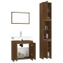 Set de muebles baño 3 pzas madera contrachapada roble marrón de , Muebles de baño - Ref: Foro24-3152721, Precio: 161,32 €, De...