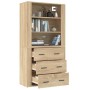 Tall plywood oak-colored sideboard by , Sideboards - Ref: Foro24-3185394, Price: 161,21 €, Discount: %